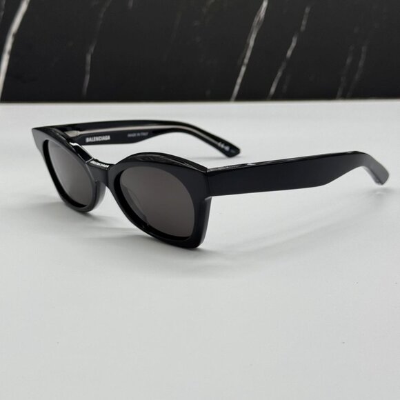 NEW BB0230S 001 BALENCIAGA BLACK CAT EYE WOMEN BALENCIAGA SUNGLASSES - Picture 8 of 11
